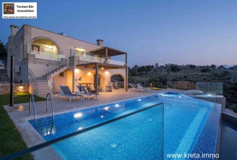Drapanos Kreta, Drapanos, exklusive freistehende Steinvilla - unverbautem Panoramablick Haus kaufen